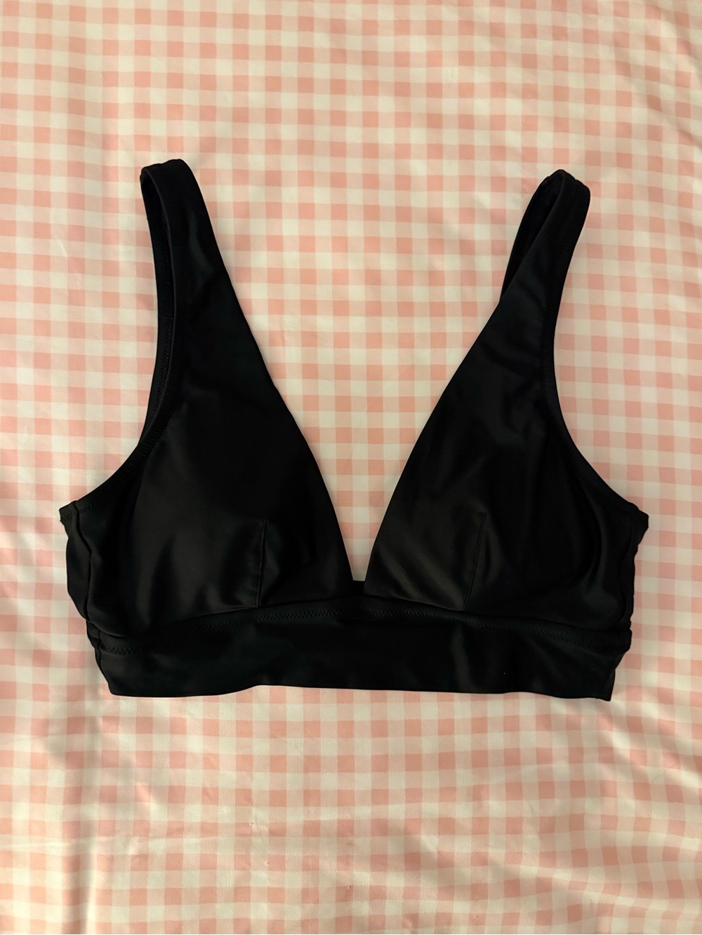 aerie Black V-Neck Swim Bikini Top